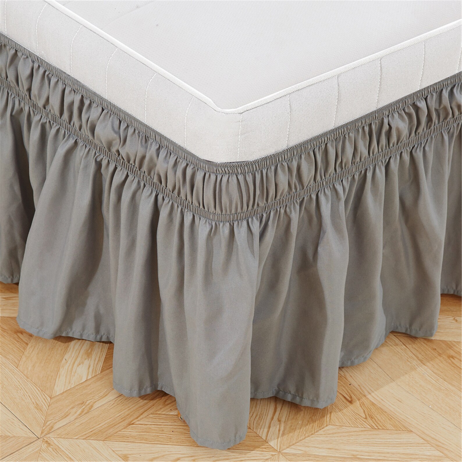 Light Gray Bed Skirt Shabby Chic Bedding Natural Colors Gray Etsy