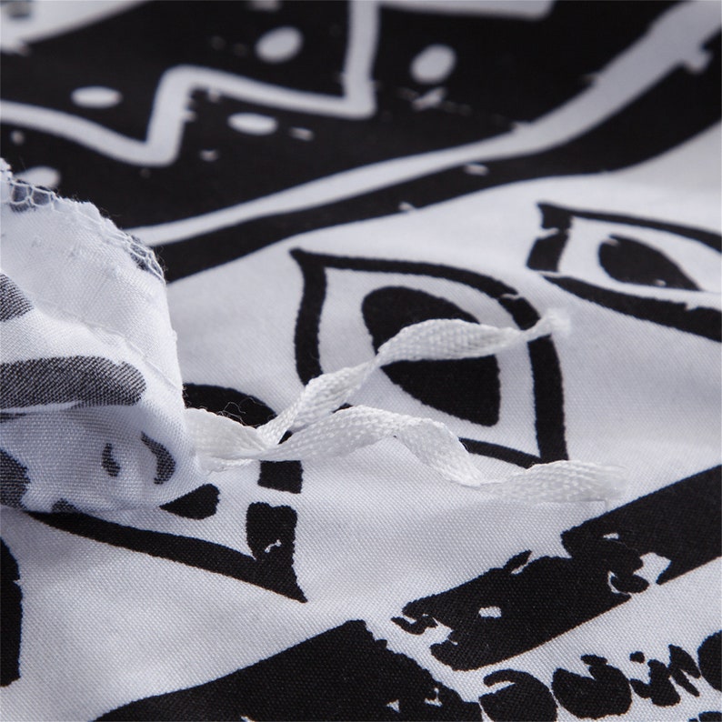 Black and White Boho Duvet Cover With Pillow Shams Unique Etsy