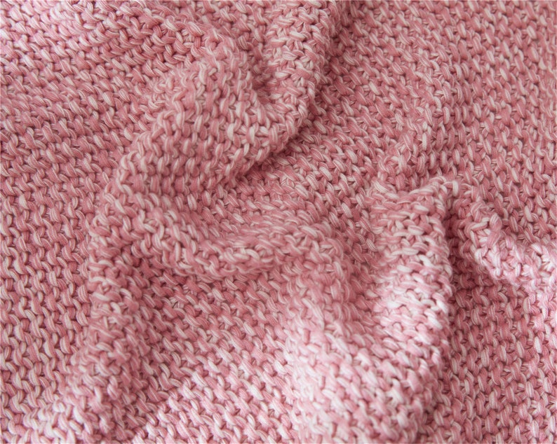 Cotton Knitted Blanket Pink Pompom Knitted Wool Sofa Blanket | Etsy