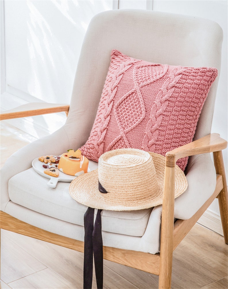 Vshaped Thick Wool Knitted Pillow Cover Knit Soft Home Etsy