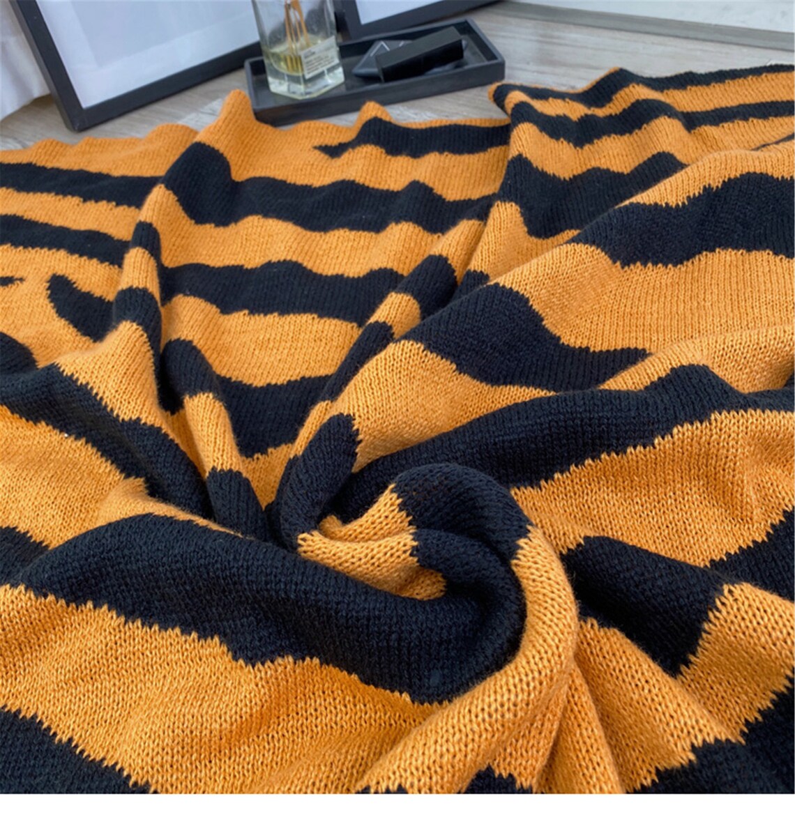 Luxury American Retro Tiger Pattern Bedroom Throw Blanket Sofa Etsy