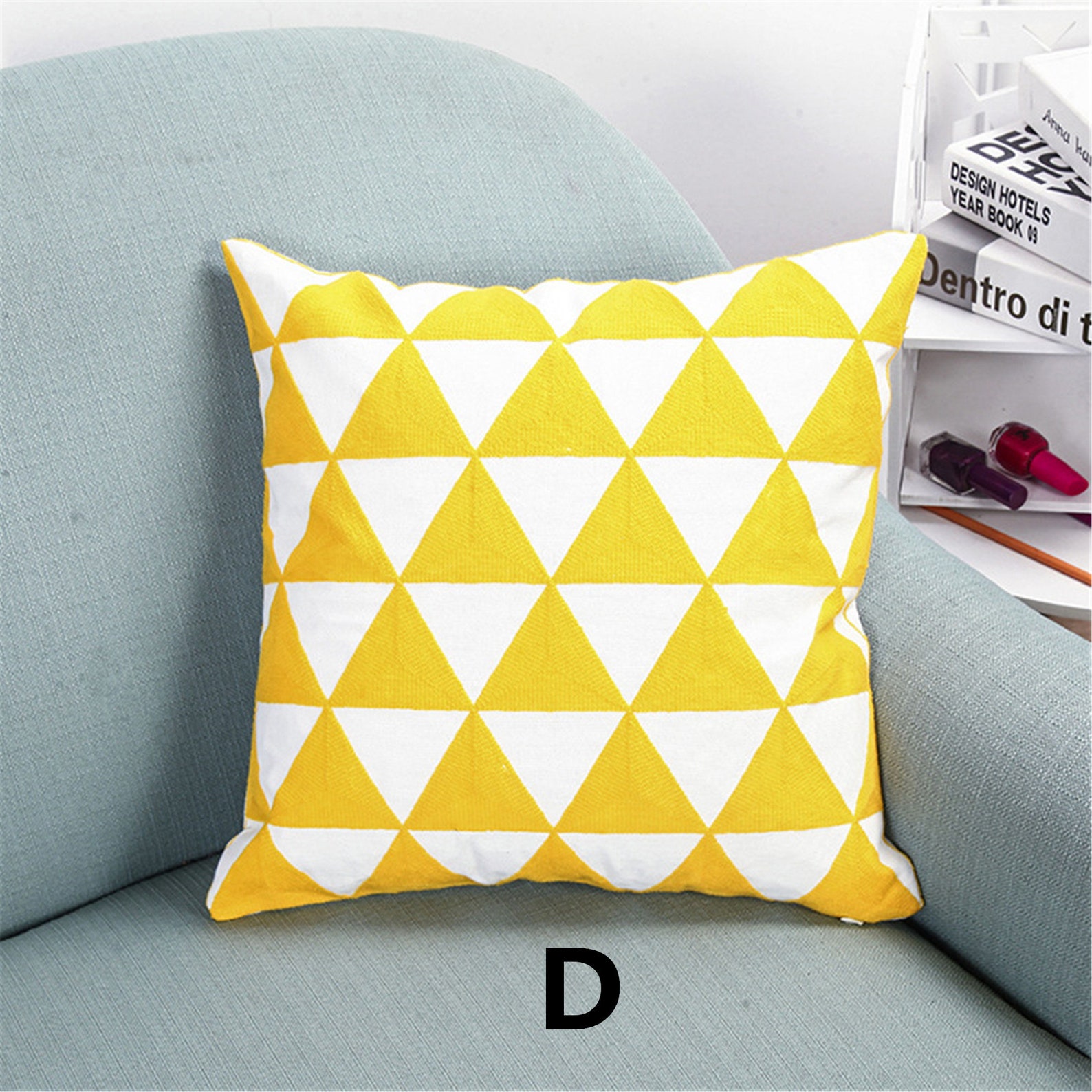 Bright Yellow Embroidery Throw Pillow Cover Indian Pillow Etsy