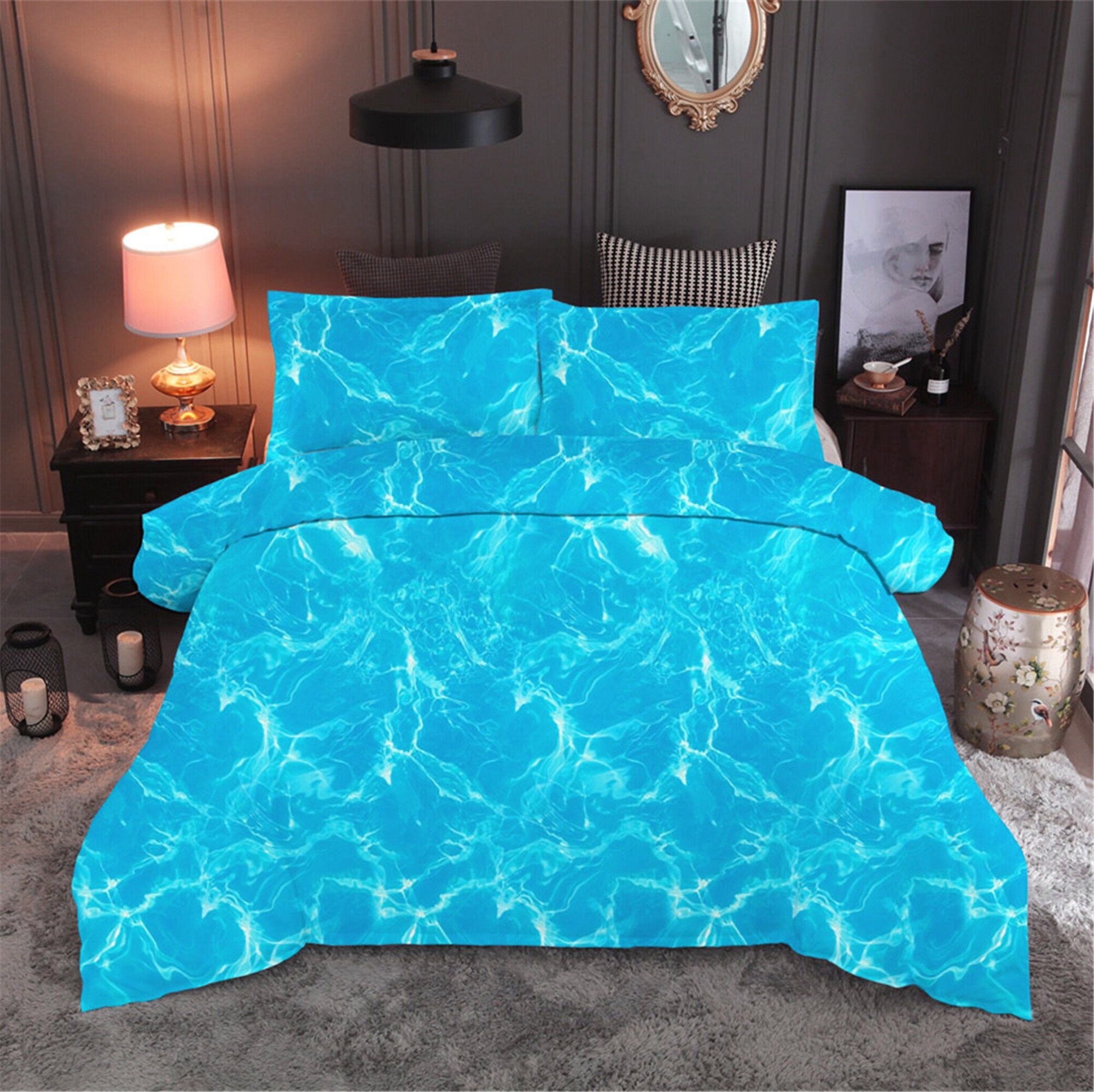 Blue Ocean Duvet Cover Sets Blue Sea Comforter Cover Kids Etsy