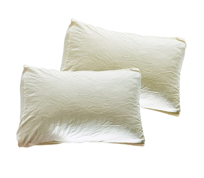 Cream Yellow Washed Cotton Duvet Cover Set Solid Color Light Etsy