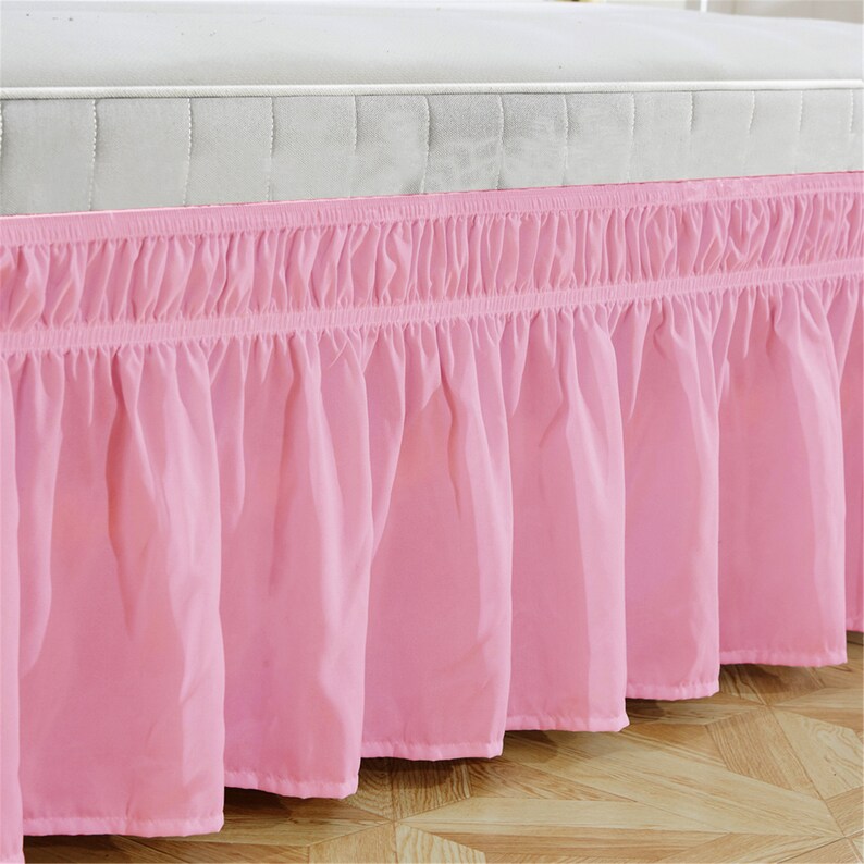 Pink Bed Skirt Shabby Chic Bedding Natural Colors Pink Dust Etsy