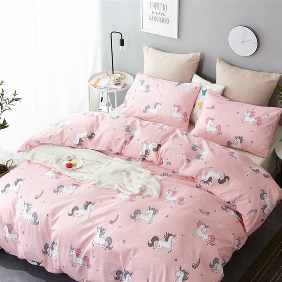 pink unicorn bedding