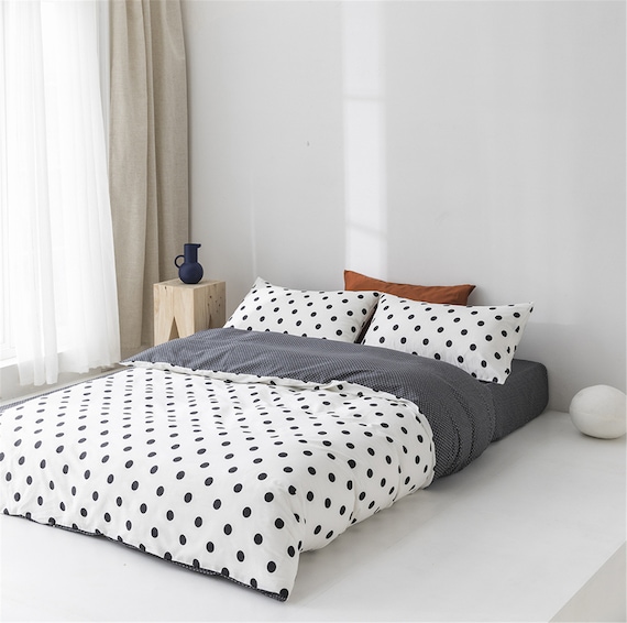 Mini Polka Dots Bedding Reversible Duvet Cover and Pillowcase Set