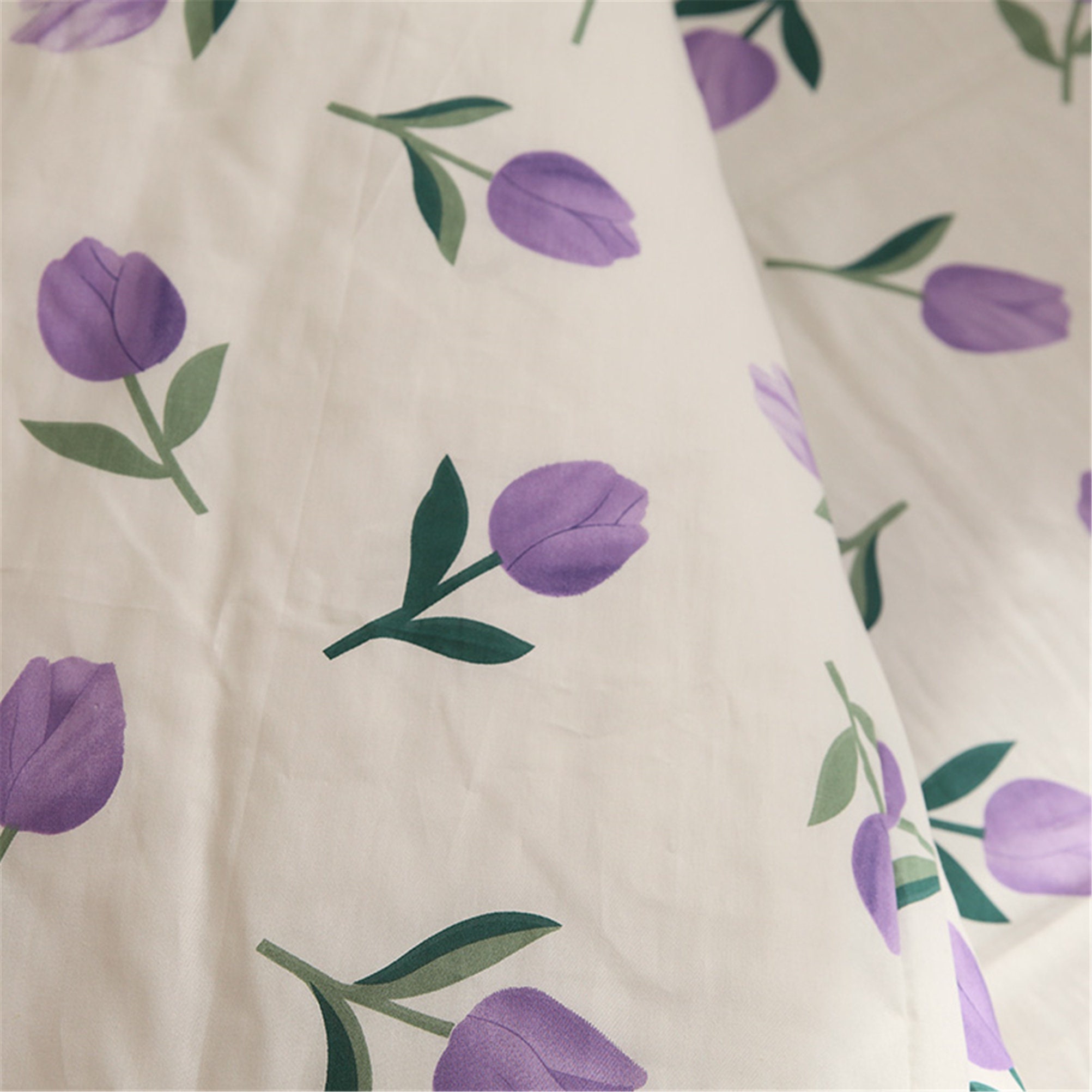Purple Tulip Bedding Sets Flowers Patterns Duvet Cover Set Etsy