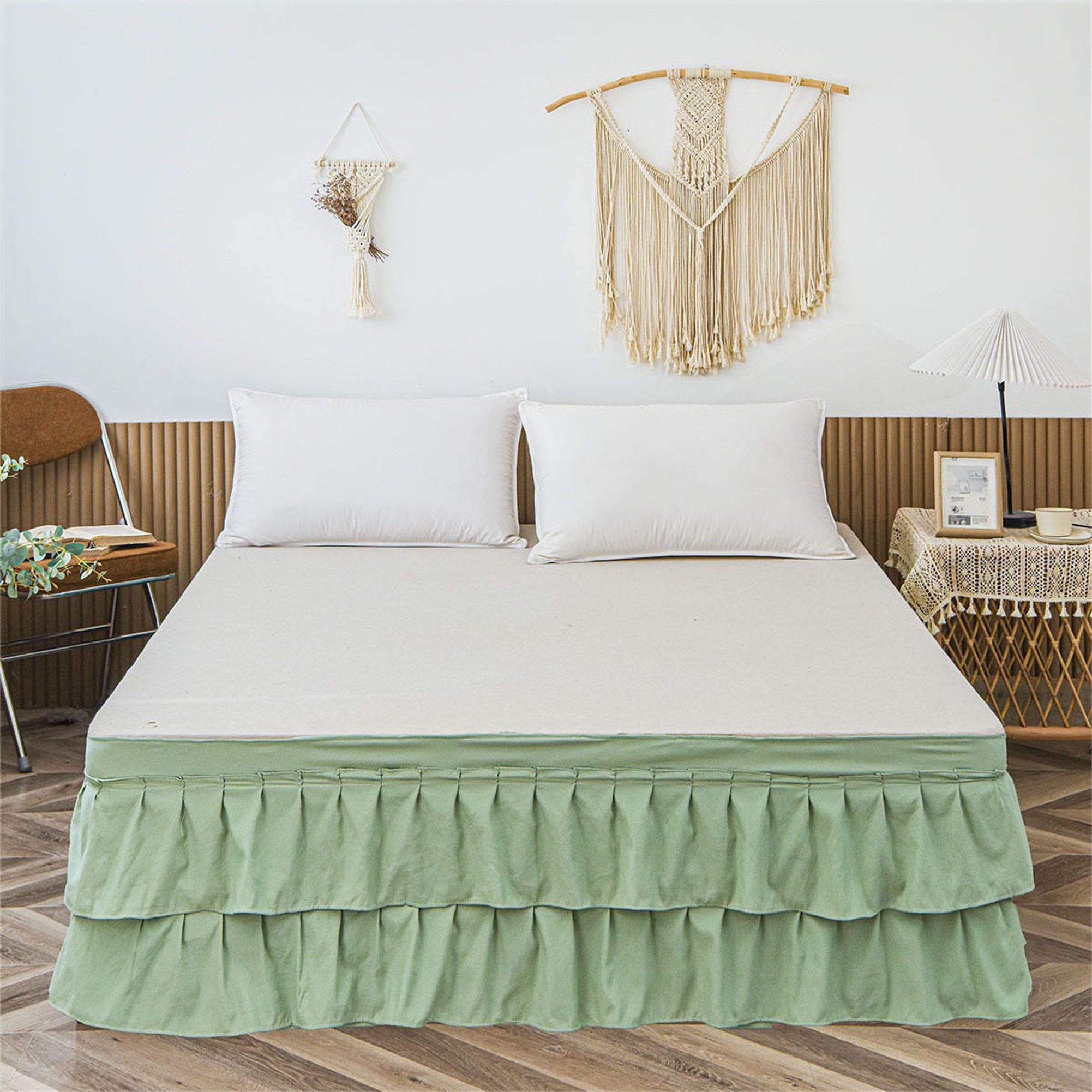 Bed Skirt Green Etsy