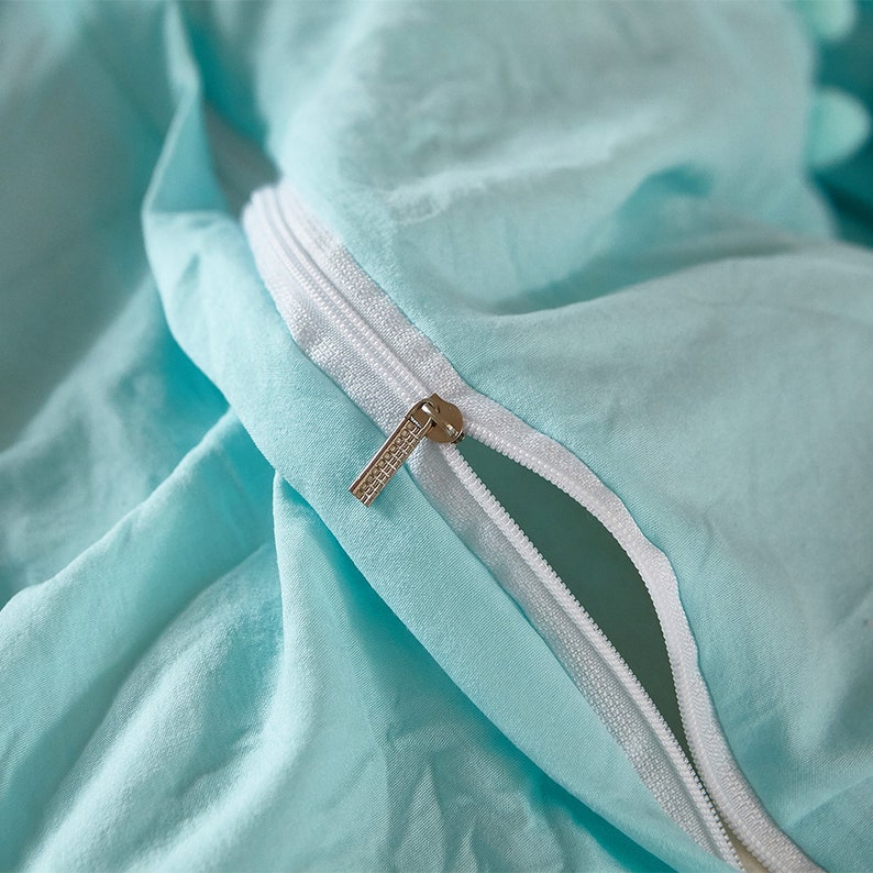 Natural Aqua Green Duvet Cover Washed Comforter Cover | Etsy