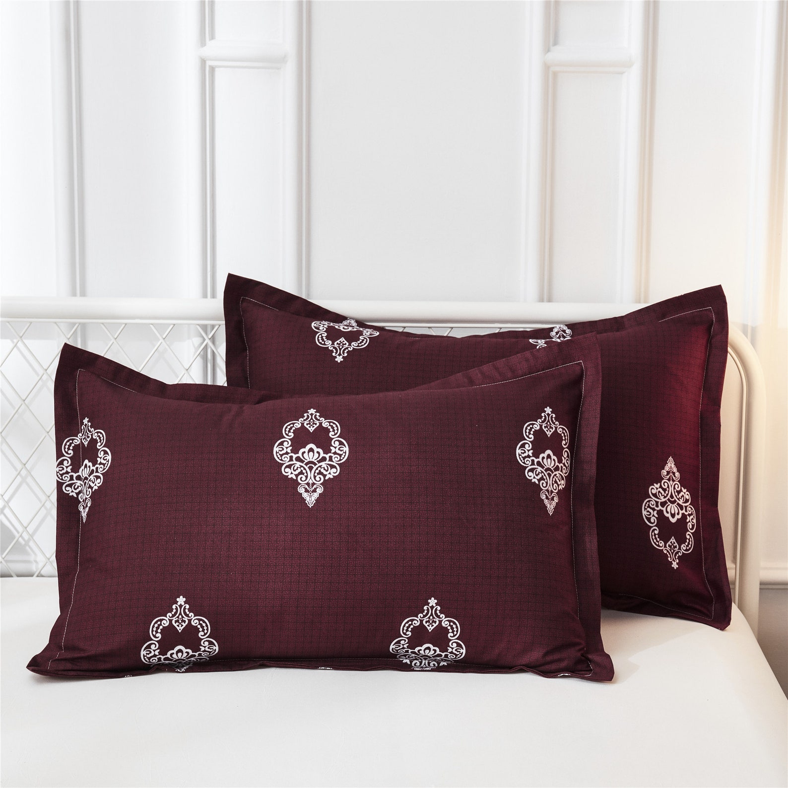 Burgundy Luxury Duvet Cover Set Wine Bedding Sets Modern Etsy