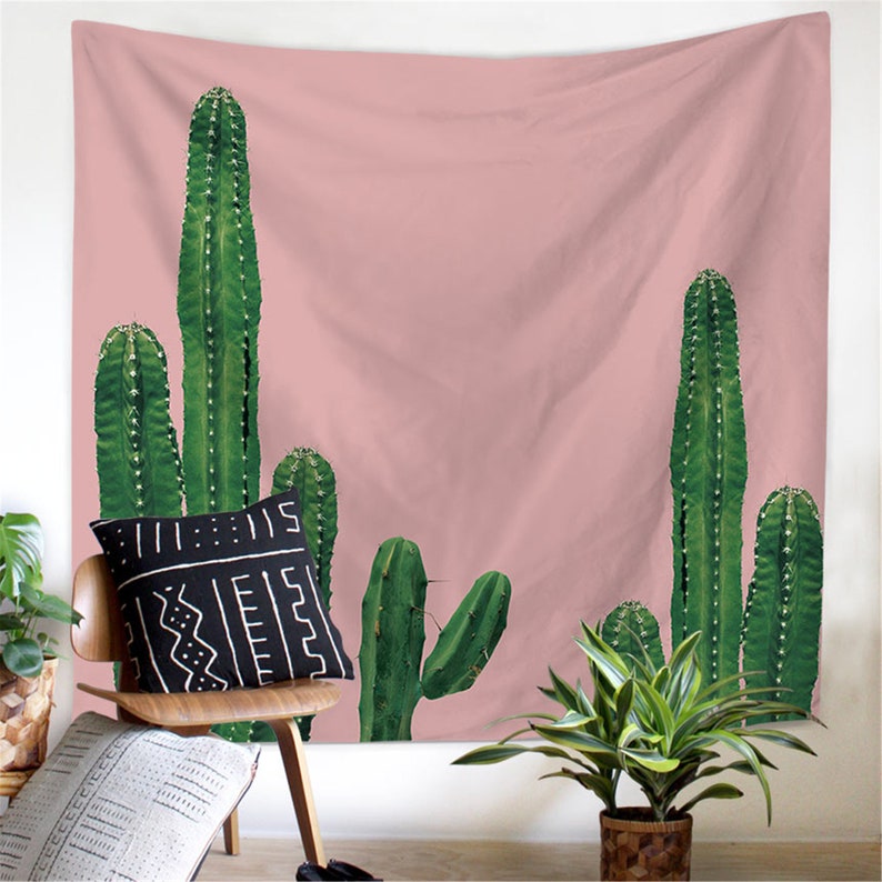 Aesthetic Cactus Tapestry Cactus Wall Hanging Cactus Wall Etsy Canada