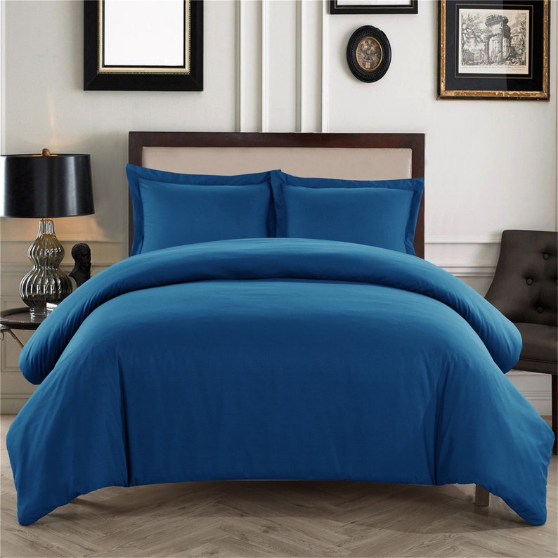 Navy Blue Duvet Cover Classic Duvet Cover Set Comfortable | Etsy