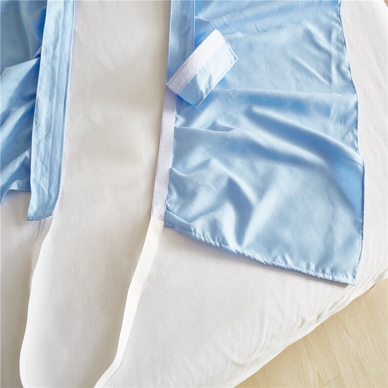 Sky Blue Bed Skirt Shabby Chic Bedding Natural Colors Bedding Etsy