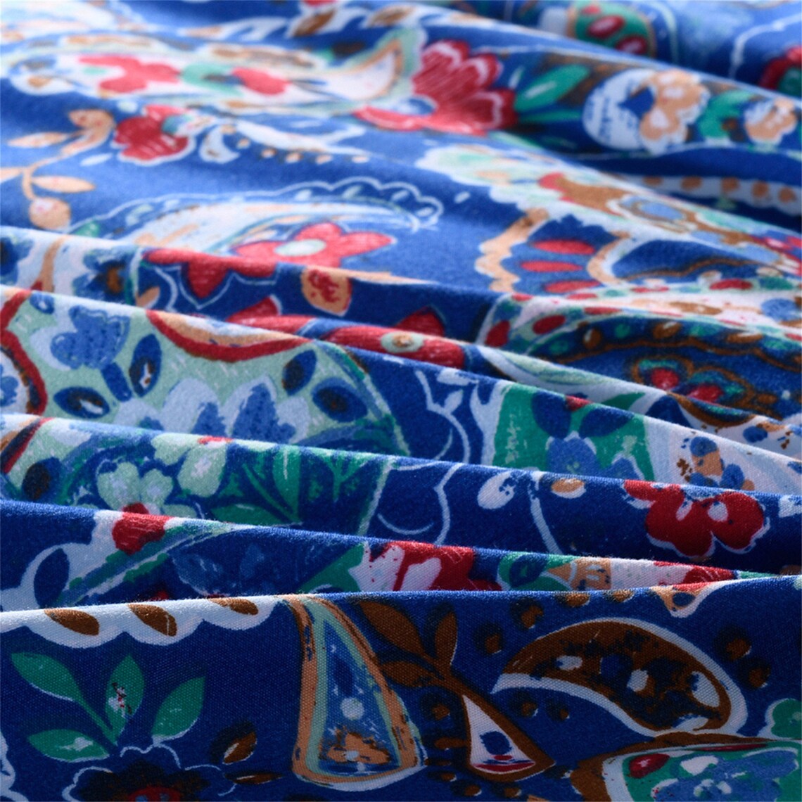 Blue Boho Duvet Cover with Pillow Shams Paisley Comforter Etsy