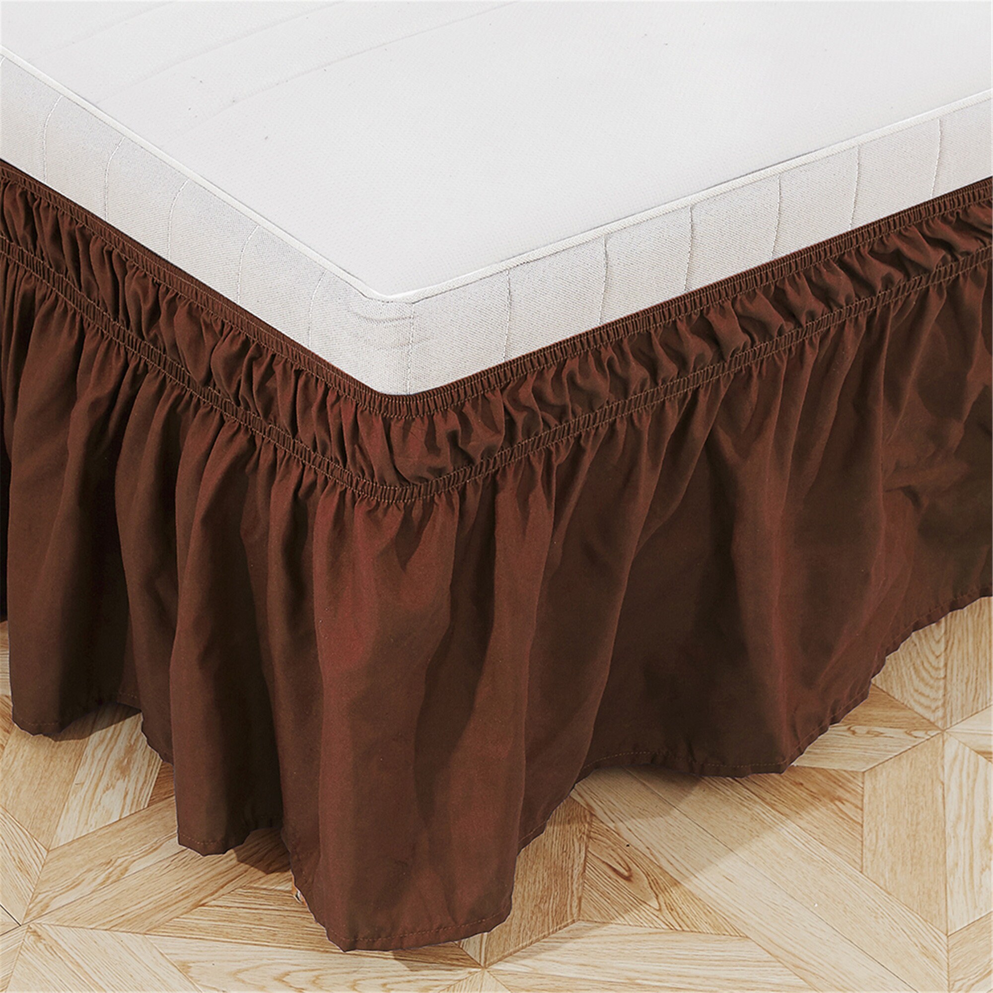 Coffee Brown Bed Skirt Shabby Chic Bedding Natural Colors Etsy