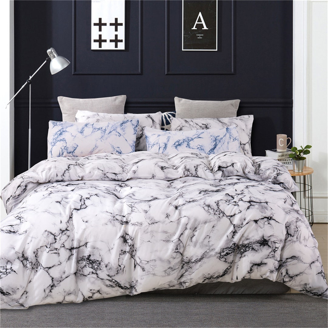 2020 New Luxury Ink Marble Pattern Duvet Cover With Pillow - Etsy