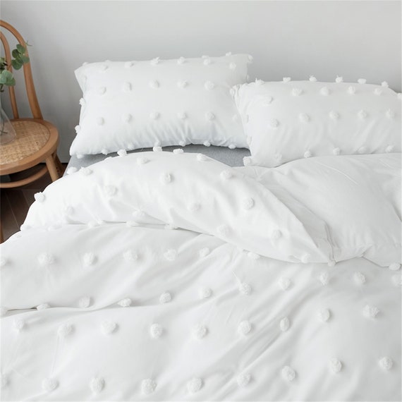 Diamant Bettdeckenbezug und Kissenbezug Bettwäsche Set weiß oder grau