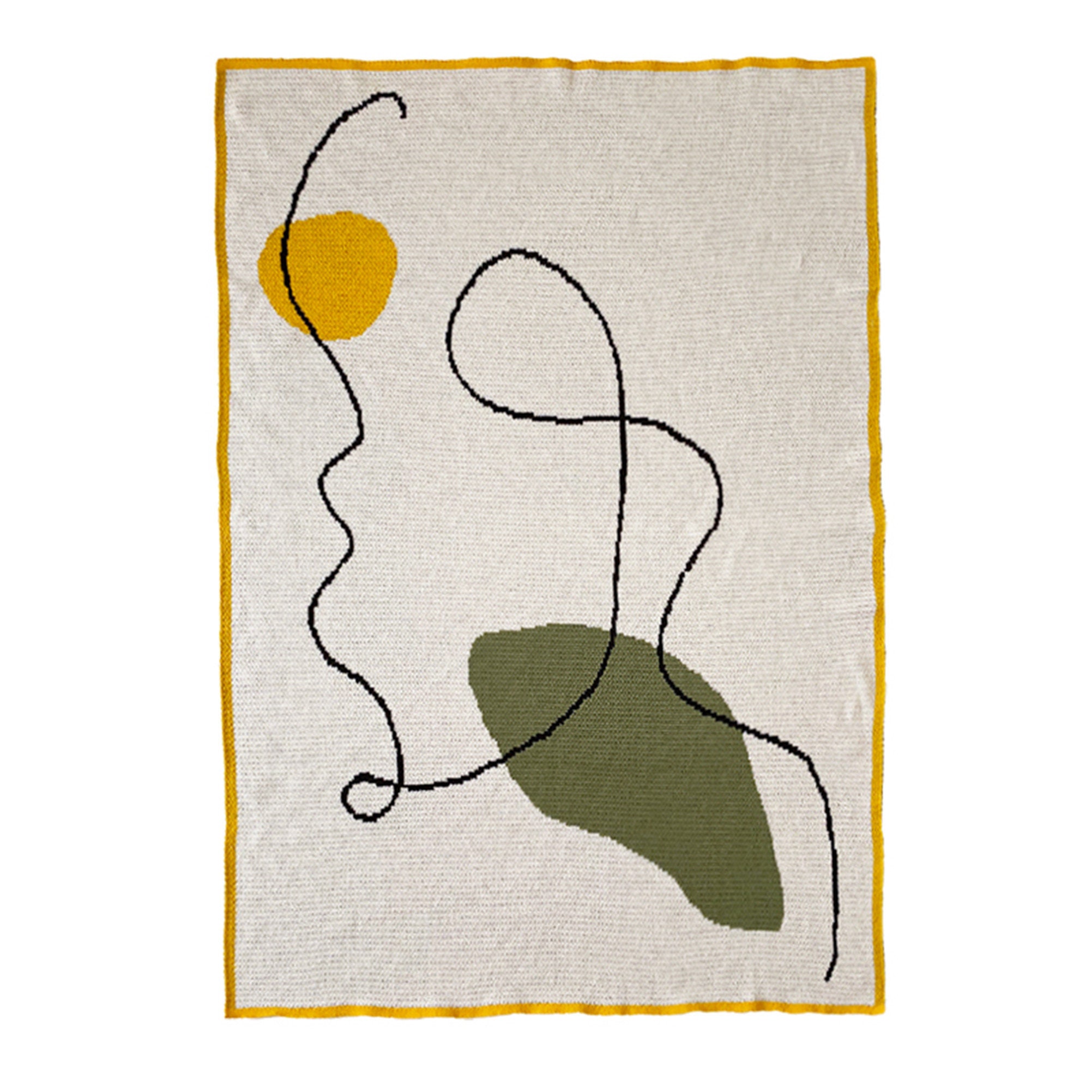 Knitted Blanket with Abstract Oil Painting Bedroom Throw Etsy