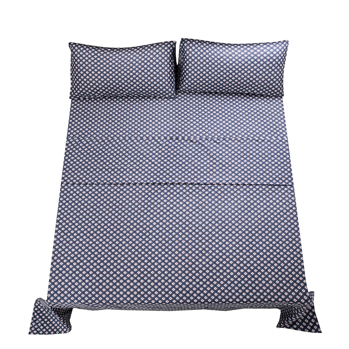 Navy Blue Sheet Set Flowers 100 Cotton Fitted Sheet Flat Etsy