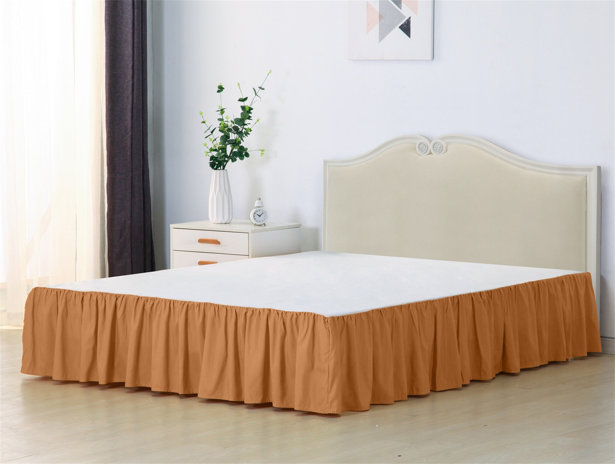 Light Orange Brown Ruffle Bed Skirt US Twin Full Queen King Etsy