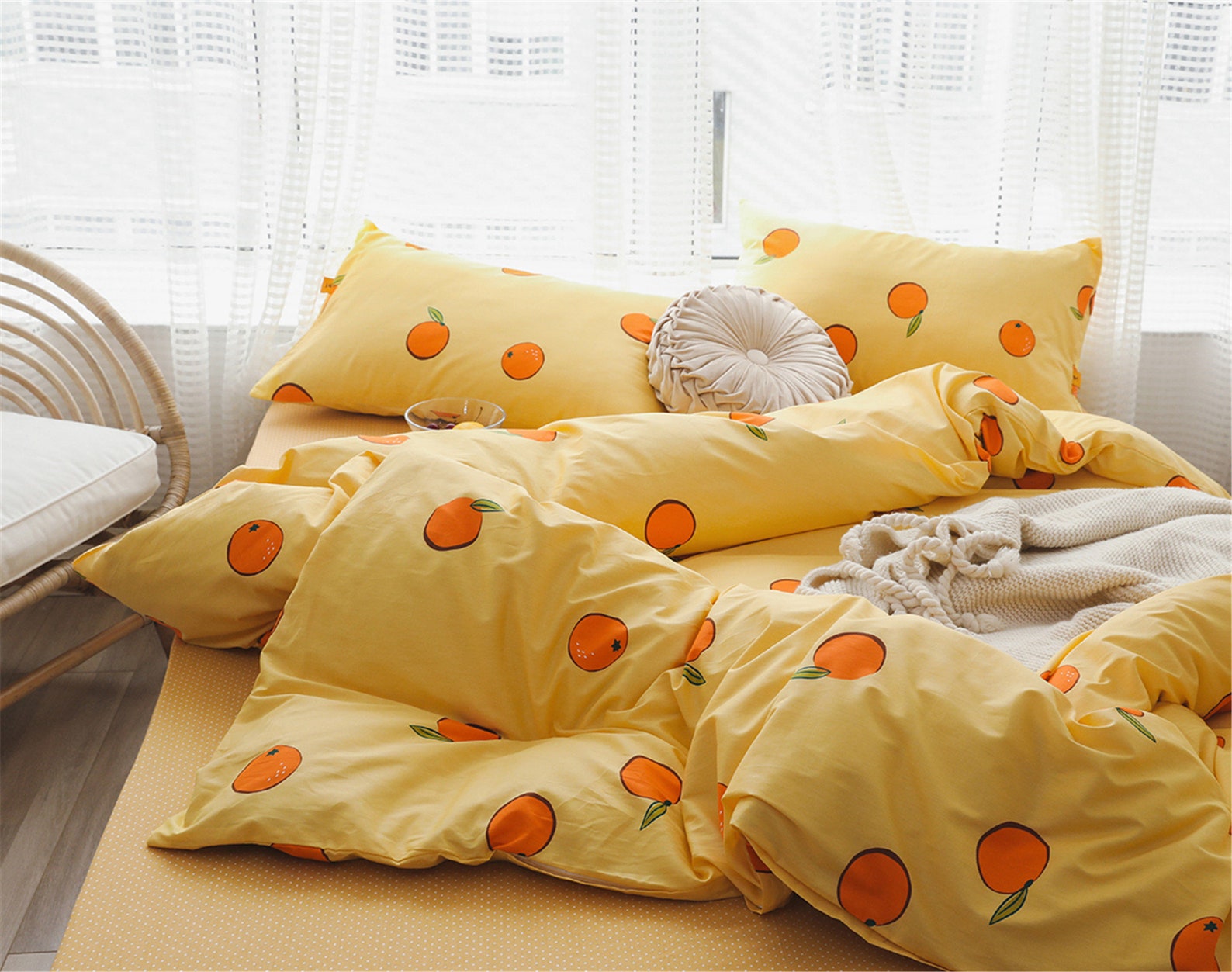 Yellow Duvet Cover Oranges Cotton Doona Cover Set GIRLS KIDS Etsy