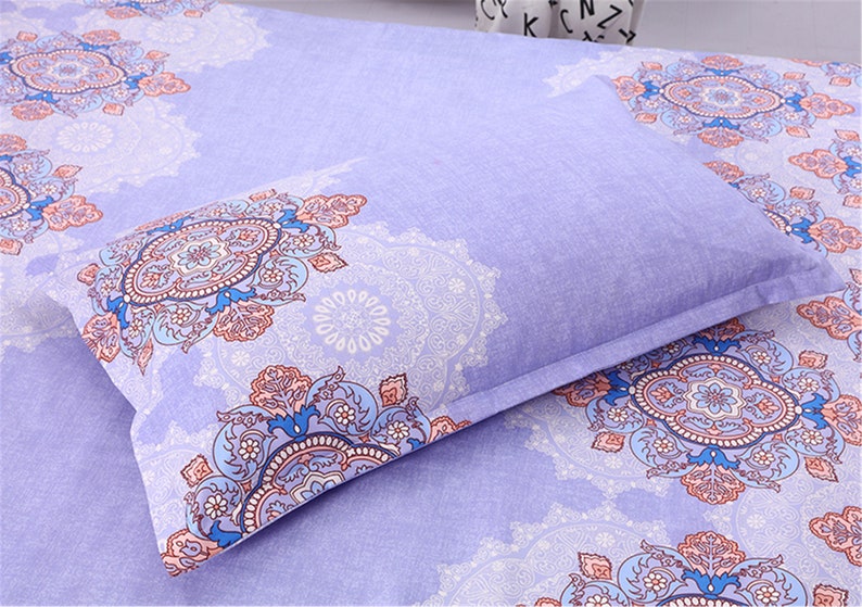 Modern Blue Purple Bohemian Duvet Cover Set Mandala Bedding | Etsy