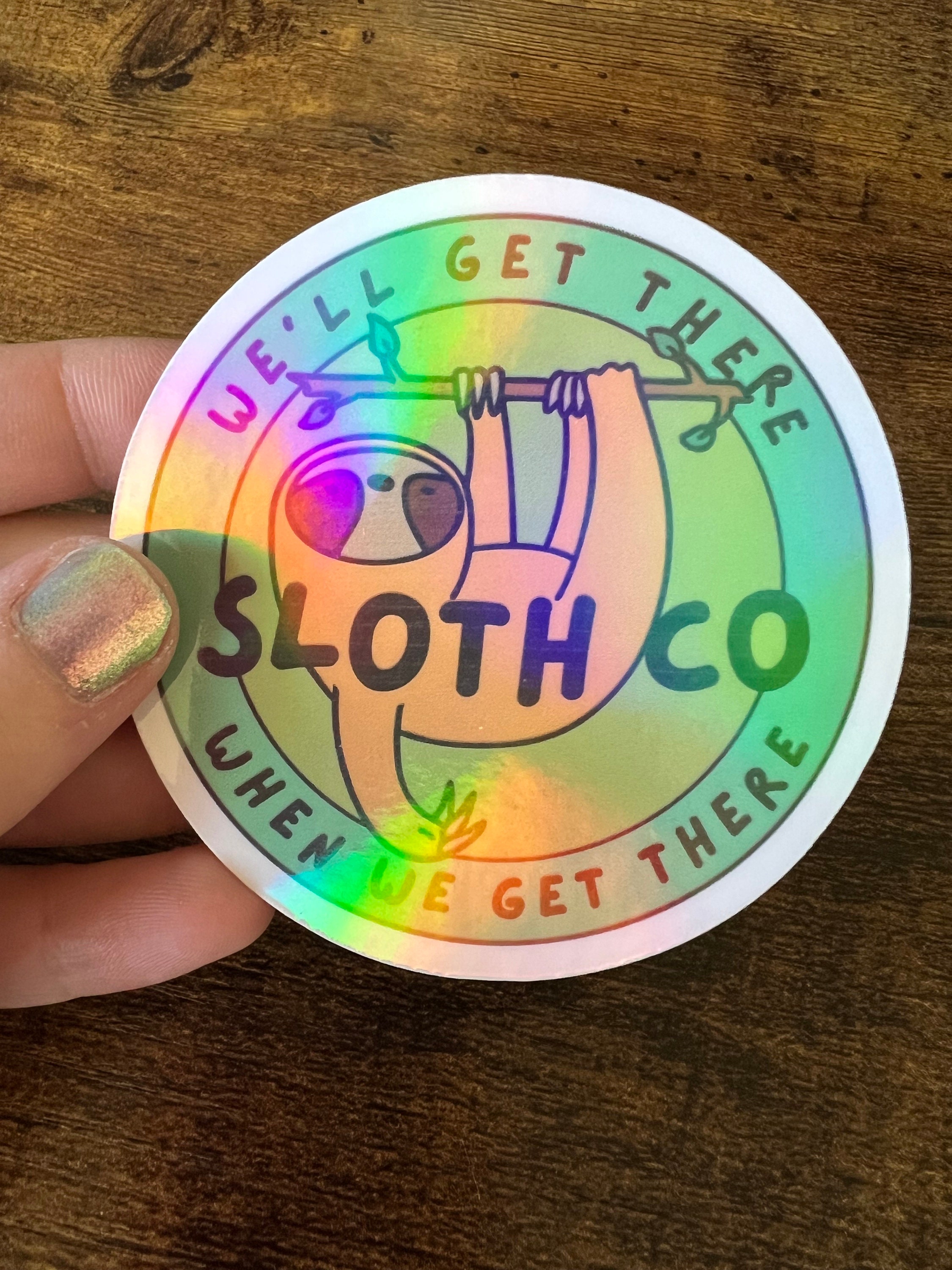 Sloth Sticker: Holographic Vinyl Decal - Etsy