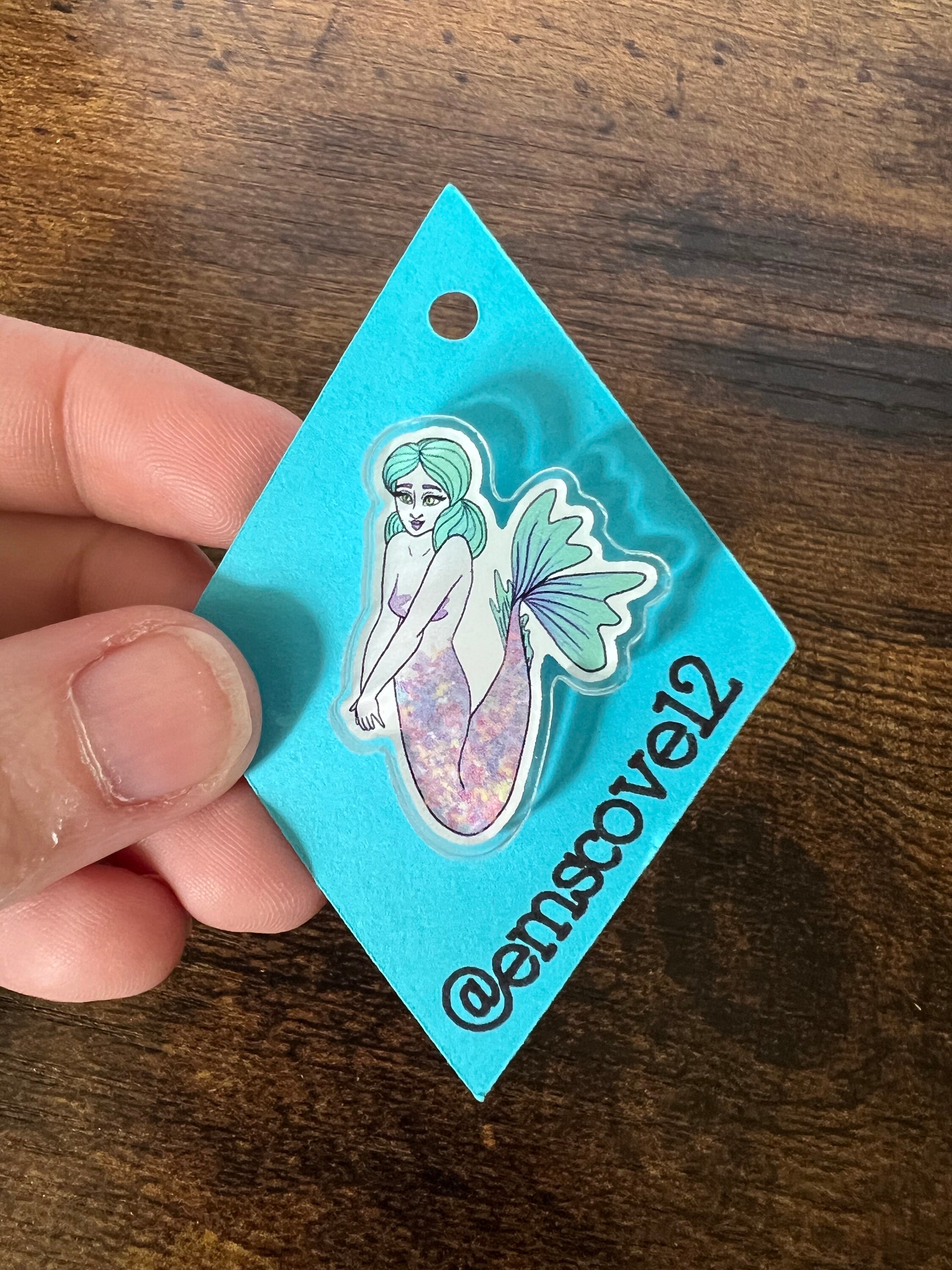 Mermaid Pin 1.25 Inch Acrylic Pin Etsy
