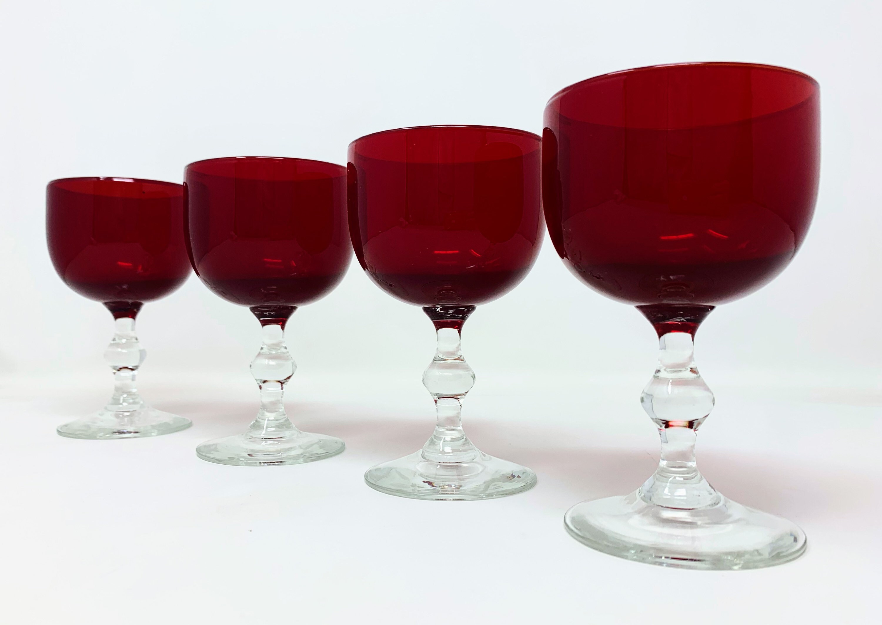Libbey Small Stemless Martini Glasses Set of Three - Ruby Lane