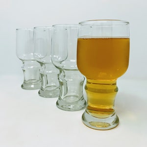 Set of Four Rare Retro Vintage Clear 1970’s Beer Glasses/Barware