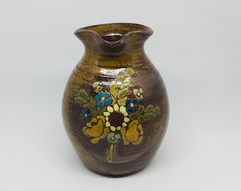 Vintage French Ceramic Stoneware Pitcher/Vase, Poterie Tournesol, Handmade Ceramic Pitcher/Vase, Stoneware Pitcher, Boho Decor, Ceramic Vase