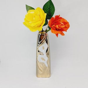 Vintage Gold Brass Bud Vase Calla Lily Peace Lily Flower, Vintage Bud Vase, Vintage Brass Bud Vase, Vintage Brass Vase, Made in Japan
