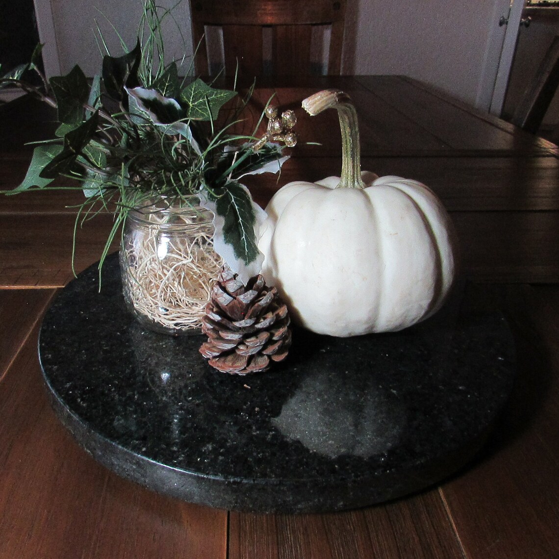 Granite Lazy Susan Turntable Black Galaxy 12 round Etsy