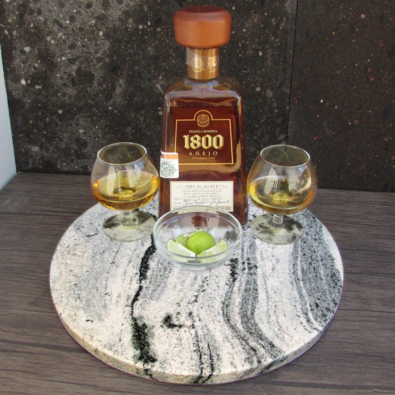 Granite Lazy Susan Turntable Gray Exotic 12 Redondo Etsy