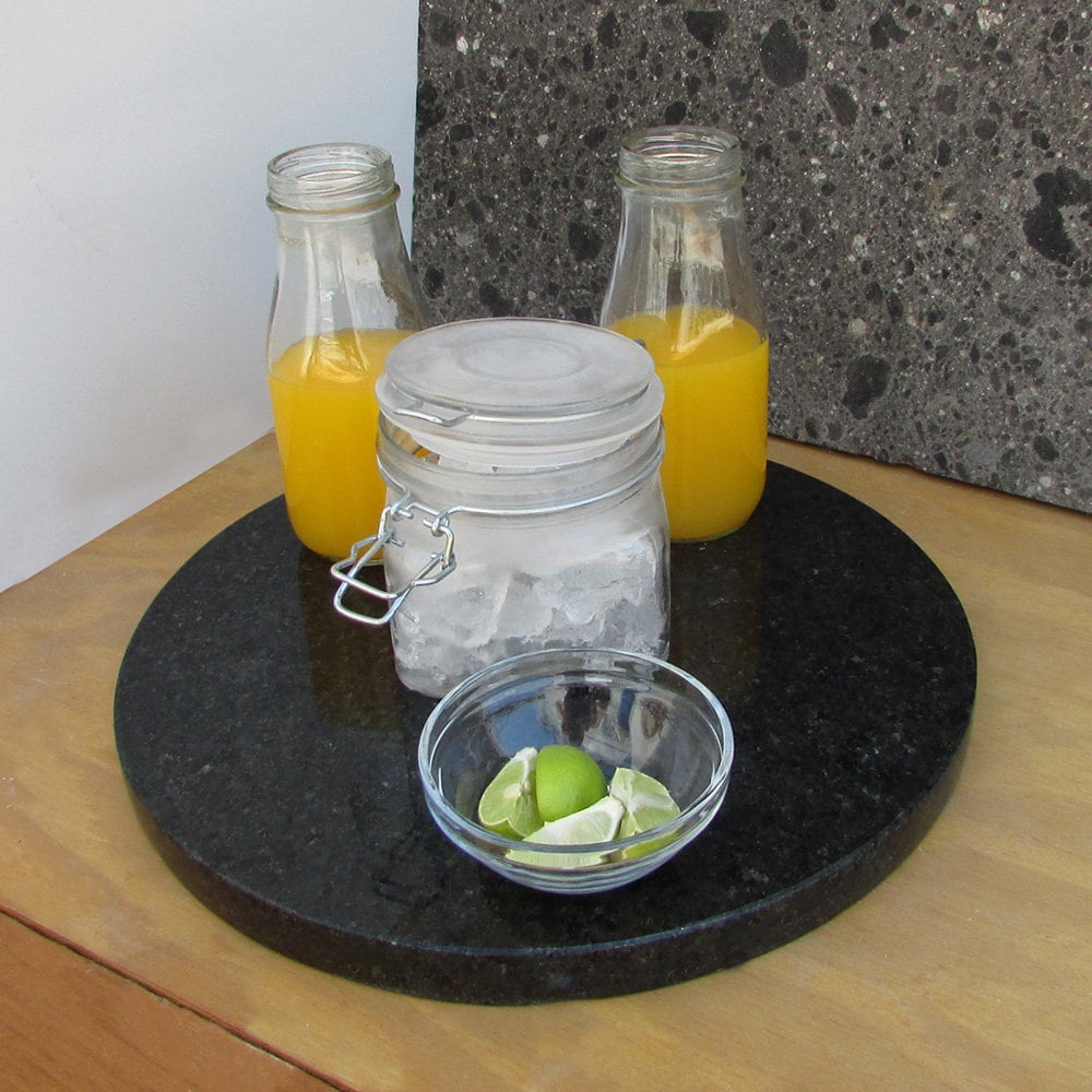 Granite Lazy Susan Turntable Black Galaxy 12 Round Etsy