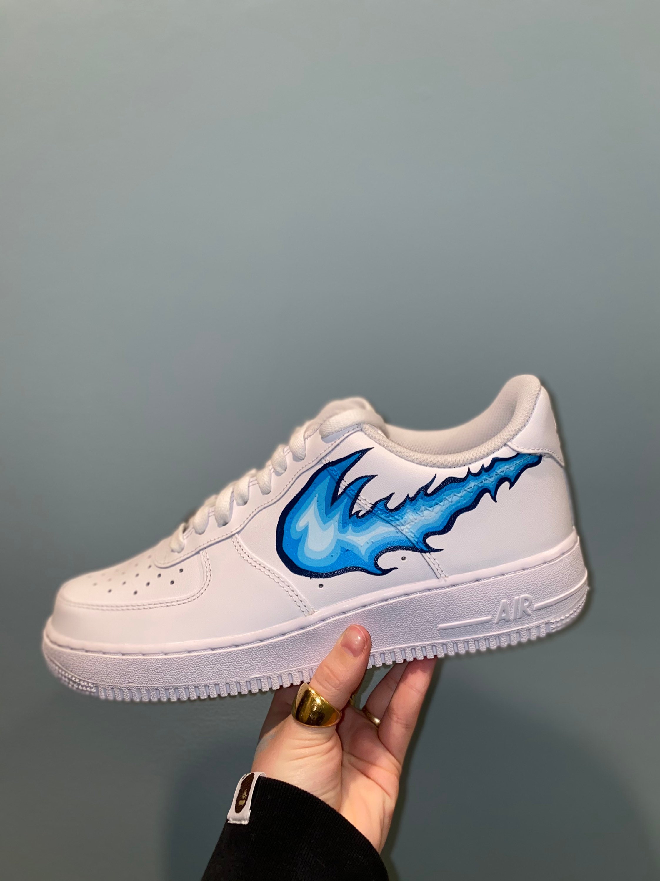 Reflective Flames Black Nike Air Force 1 Custom Air Force 1s 