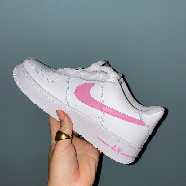 Custom Air Force 1 hand paint swoosh MULTIPLE COLORS (light pink in picture)