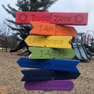 Buddy Zone Sign~Recycled Plastic~Help stop Bullying on your Playground