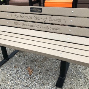 Memorial Park Bench   (Recycled Plastic Weatherwood Color with Free Standing Frames)