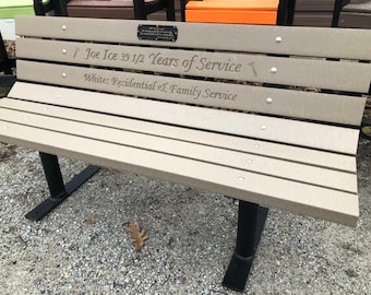 Memorial Park Bench   (Recycled Plastic Weatherwood Color with Free Standing Frames)