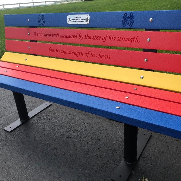 Memorial Buddy Bench with Spideman graphics (Whatever you want)~ One friend can change your whole life