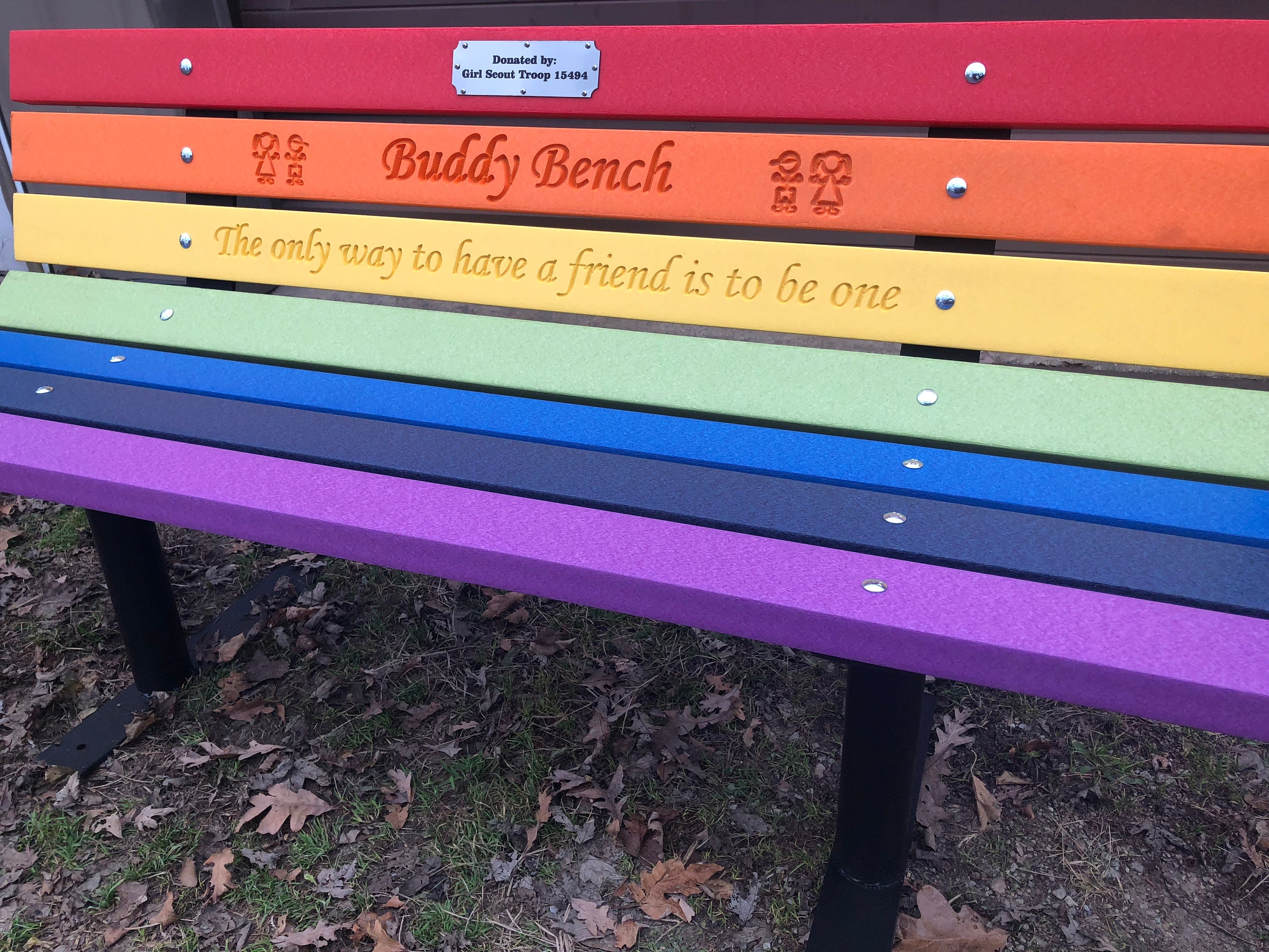Buddy BenchRecycled PlasticRainbow colorsThe only way to Etsy