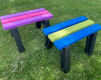 Backless Stool Bench Made Entirely From Recycled Plastic Lumber