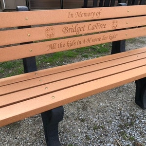 Memorial Park Bench (Personalized) ~ Recycled Plastic Boards and Frames ~Your Bench will Last for Generations