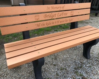 Memorial Park Bench (Personalized) ~ Recycled Plastic Boards and Frames ~Your Bench will Last for Generations
