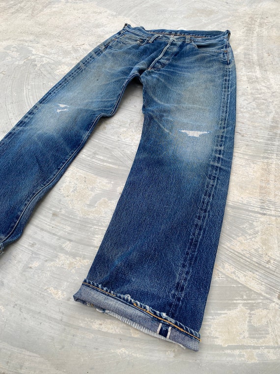 W32 DENIME XX Leather Patch Selvedge Jeans - image 5