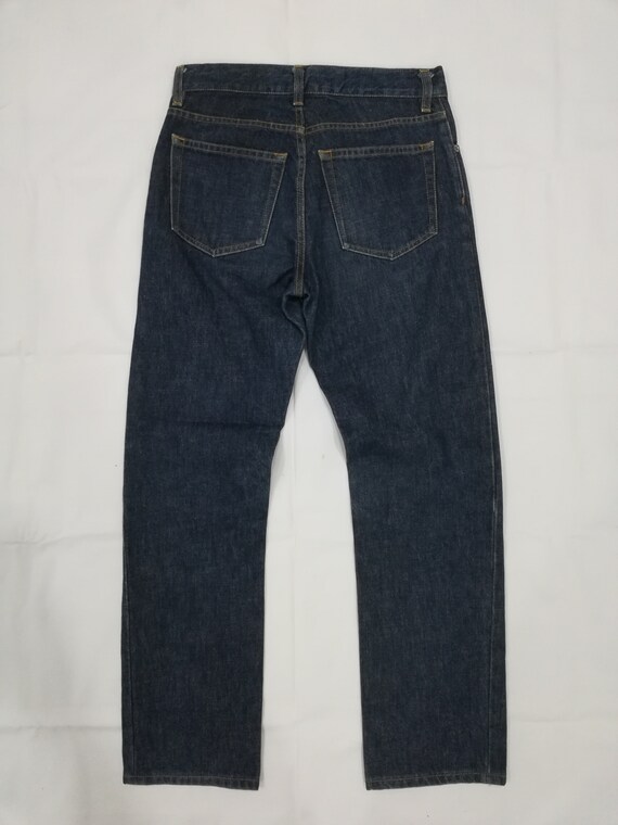 Jean Helmut Lang Vintage 1998 - Taille 28 - Dénim Blanc Avec Effet 'lance-flammes' Brûlé - Coupe Droite - Fabriqué En Italie