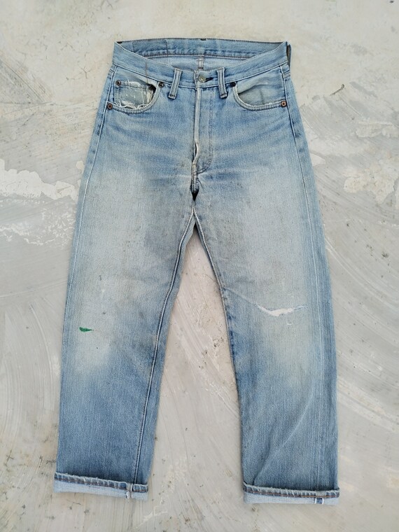 W29 Vintage 70s Levis 501 Redline #6 Selvedge Jeans Single Stitch 