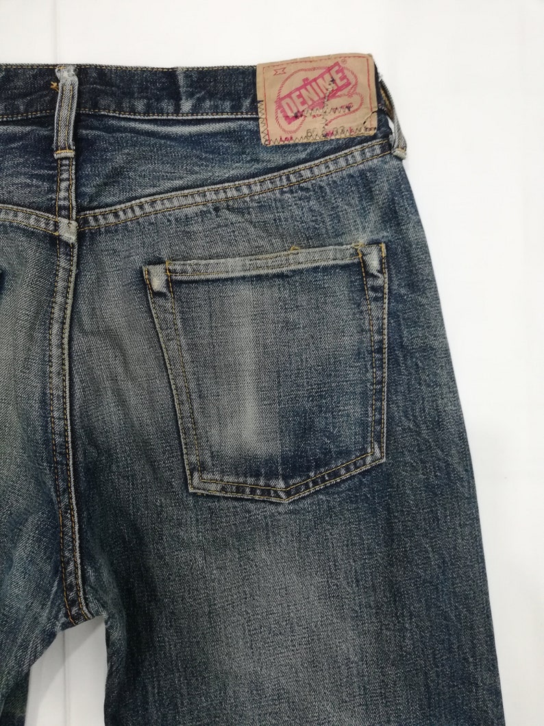 W34 Reworked DENIME Lot 66 Selvedge Jeans With Distressed - Etsy